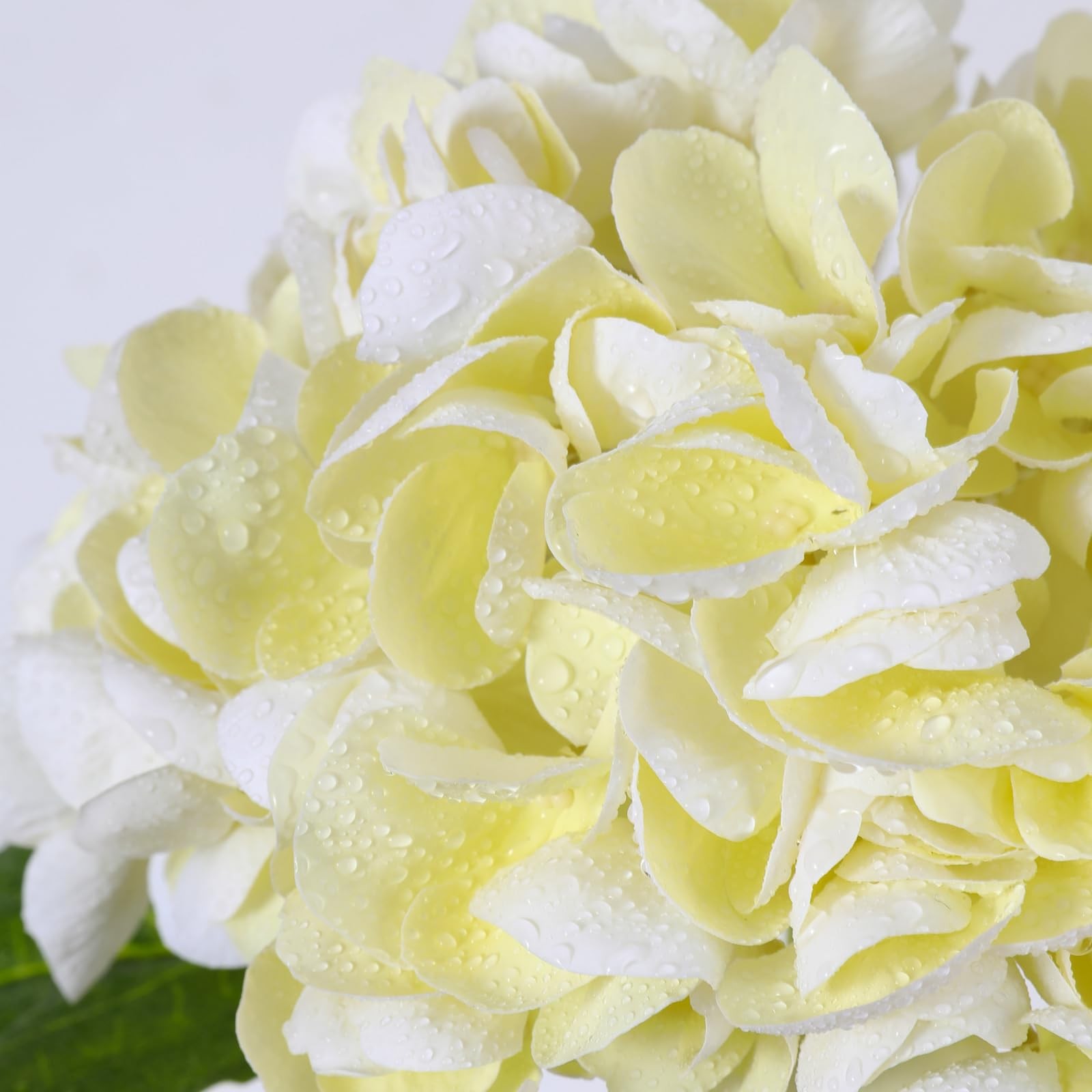 Nubry Artificial Hydrangea Flowers Beige 4 Pcs 22.5″