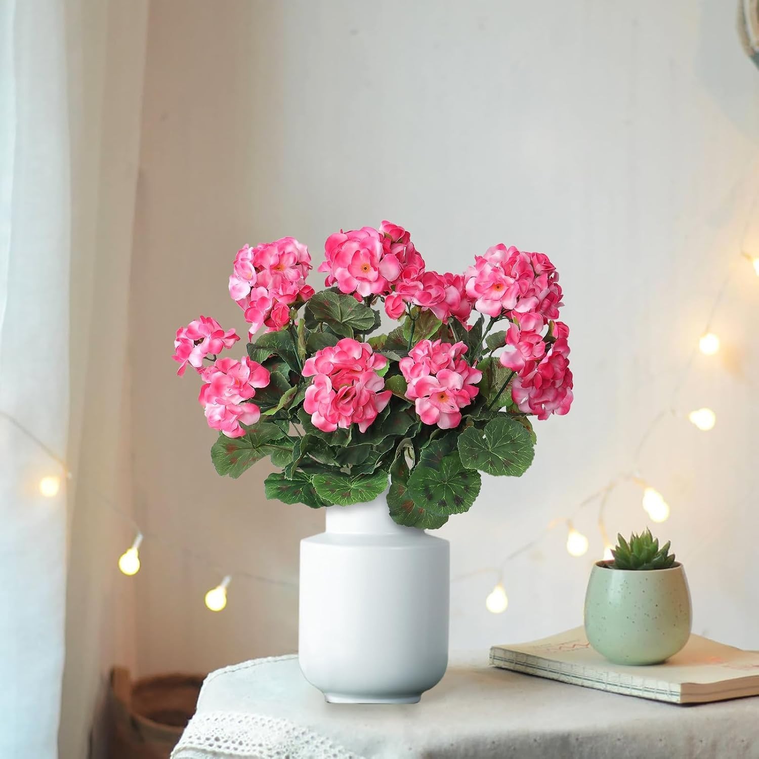 Authentic-Looking 3-Pack Faux Geraniums for Effortless Indoor/Outdoor Styling