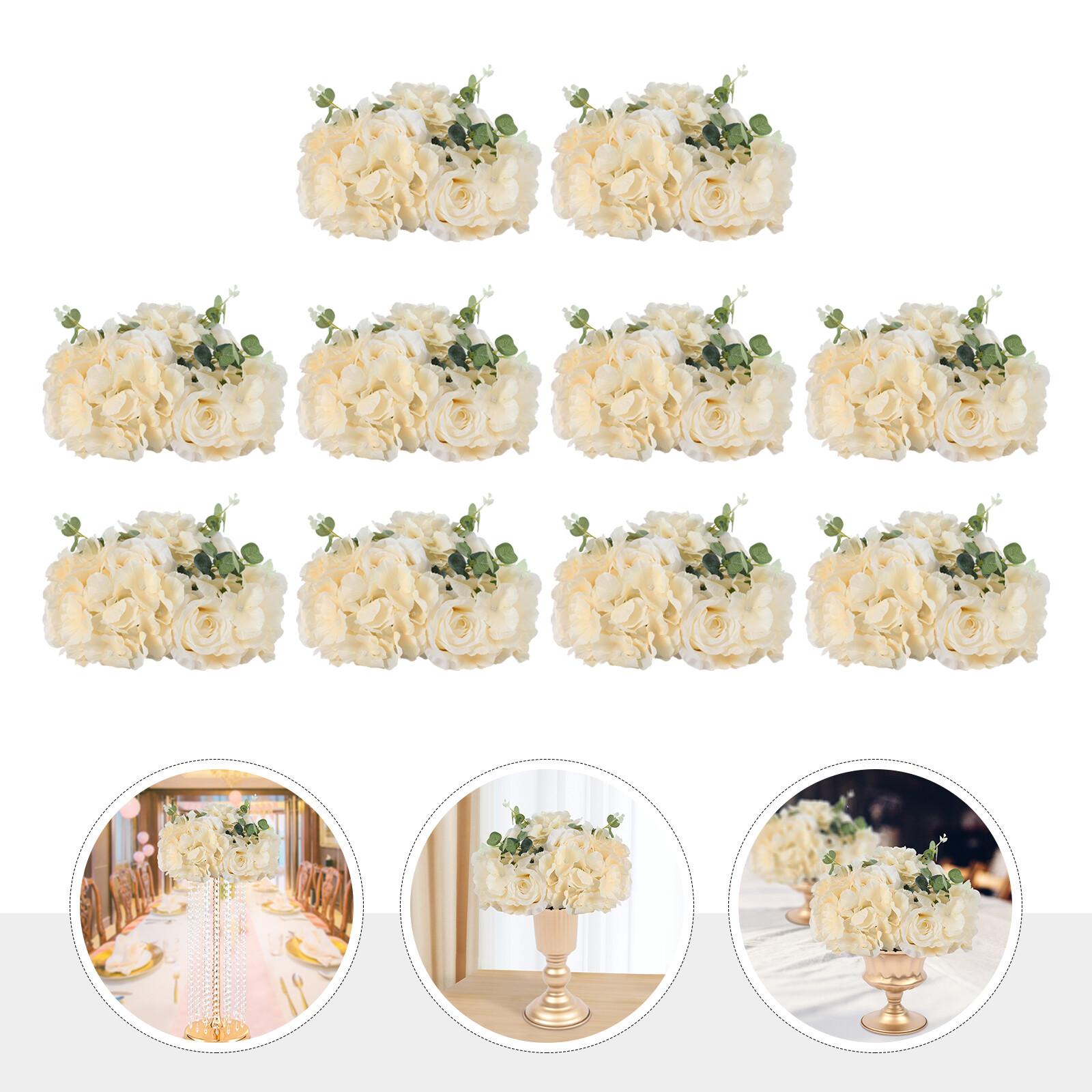 Wedding Flower Balls For Centerpieces 10Pcs Artificial Flower Ball Arrangement