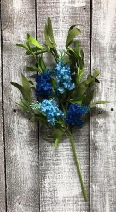New French Country Cottage Farmhouse BLUE LILAC FLORAL PICK Branch Spray Stem