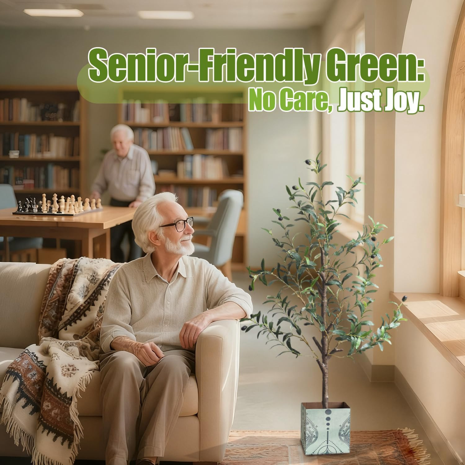 4 FT Artificial Olive Tree with Realistic Green Foliage and Natural Look Indoor