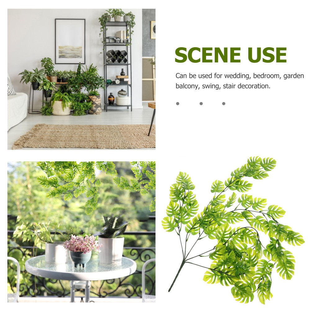 2 Pcs Fake Monstera Leaf Hanging Plants Artificial That Monestera Vine