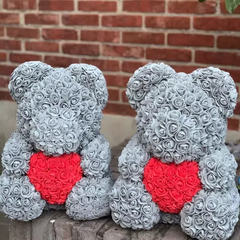 Red Rose Bear 40cm Artificial Rose Teddy Bear For Valentine’s Day Birthday