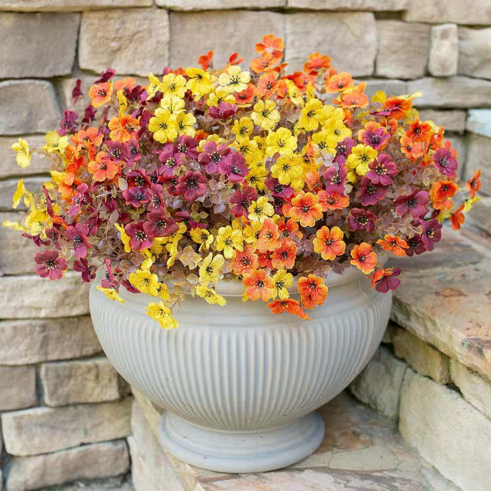 5 In. H Multi-Color Artificial Ivy Flowers UV Resistant Faux Outdoor Plants for