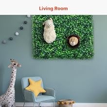 Artificial Boxwood Panel 24pcs 20 x 20 in Green Fake Grass Wall | 1.6 in Sun