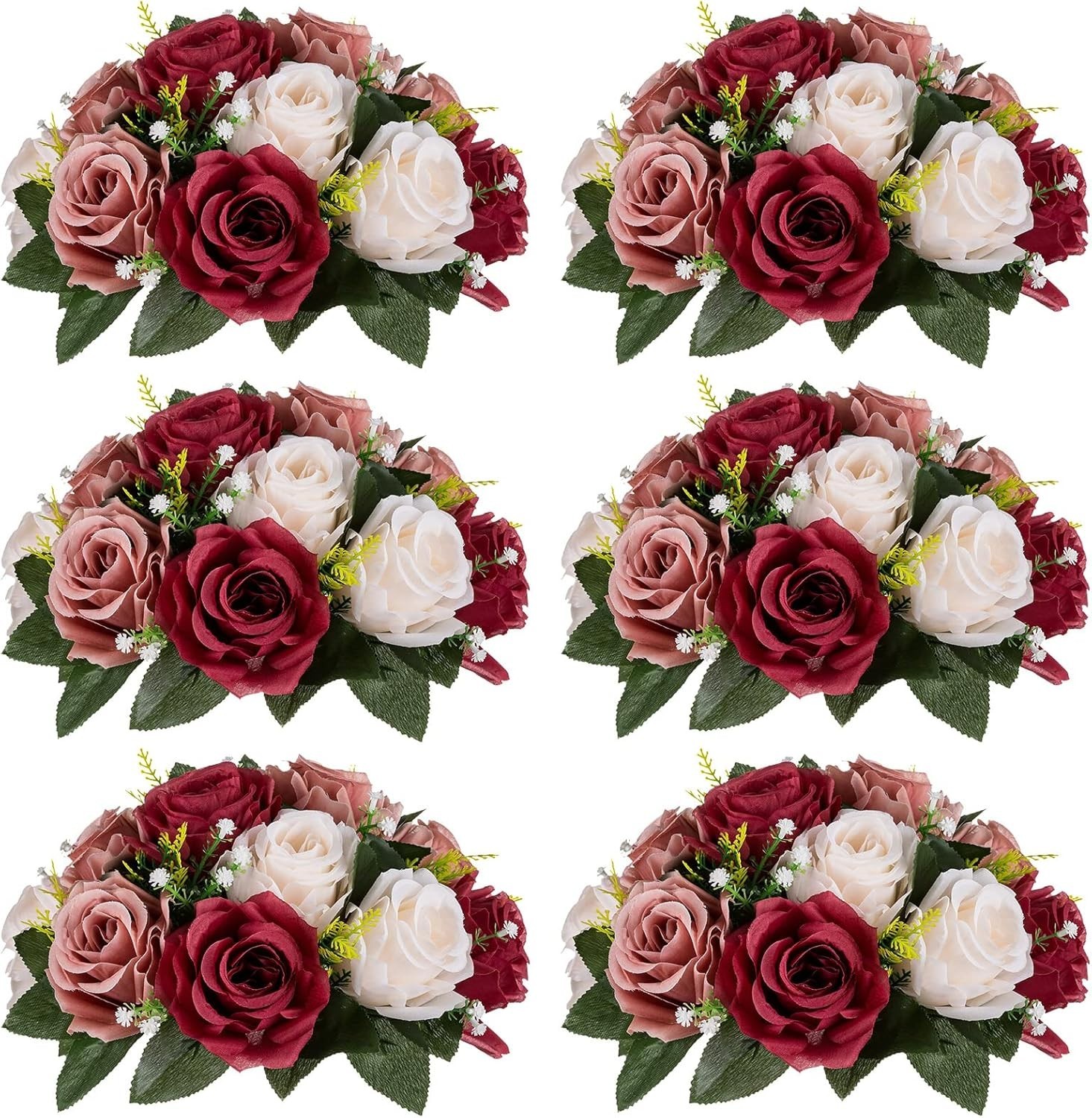 Dust Resistant Table Centerpieces – 6 Elegant Rose Balls for Any Occasion