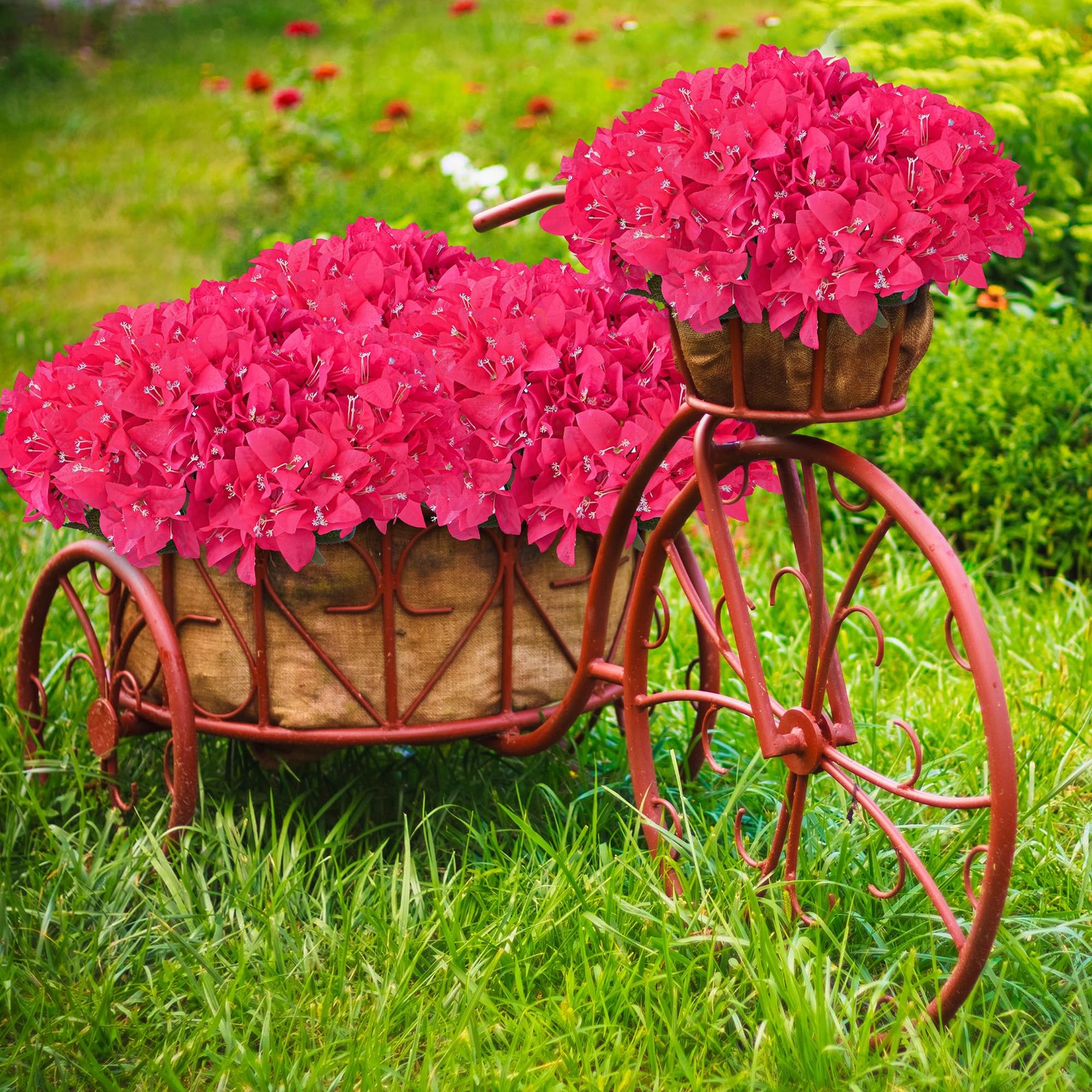 Artificial Outdoor Flowers Fake Bougainvillea Plants for Spring Summer Decora…
