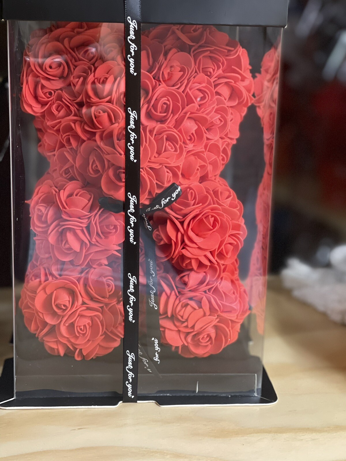  Rose BEAR W/ Display Case Gift for Birthday Anniversaries Gift 9″ 10 colors 