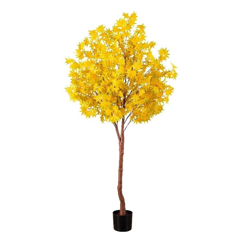 Nearly Natural 6ft Pre-Lit Yellow Autumn Maple Fall Tree w/ 350 Warm White LED