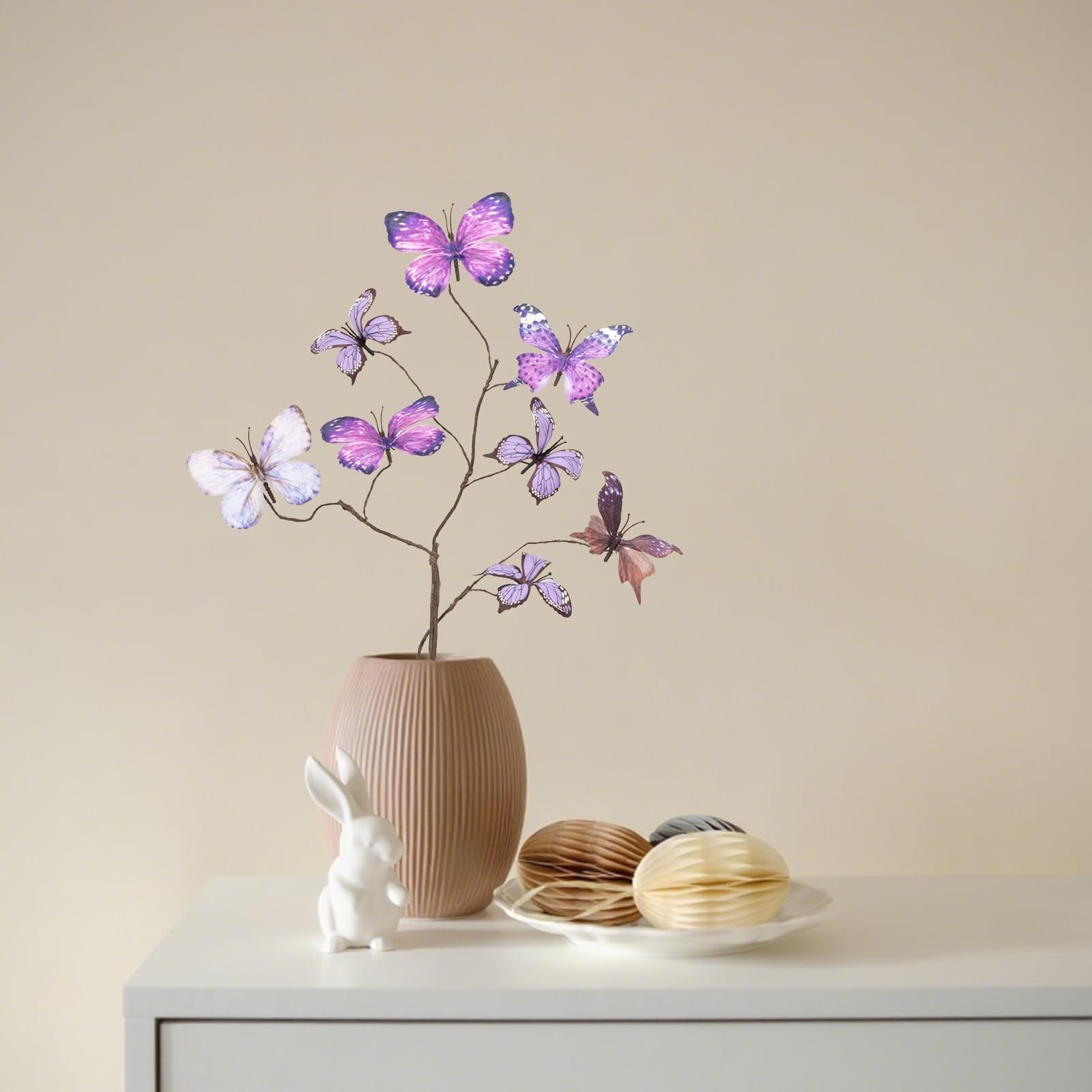 5 Pcs DIY Butterfly Decorations 5 Butterfly Branches with 30 Fake Butterflies…