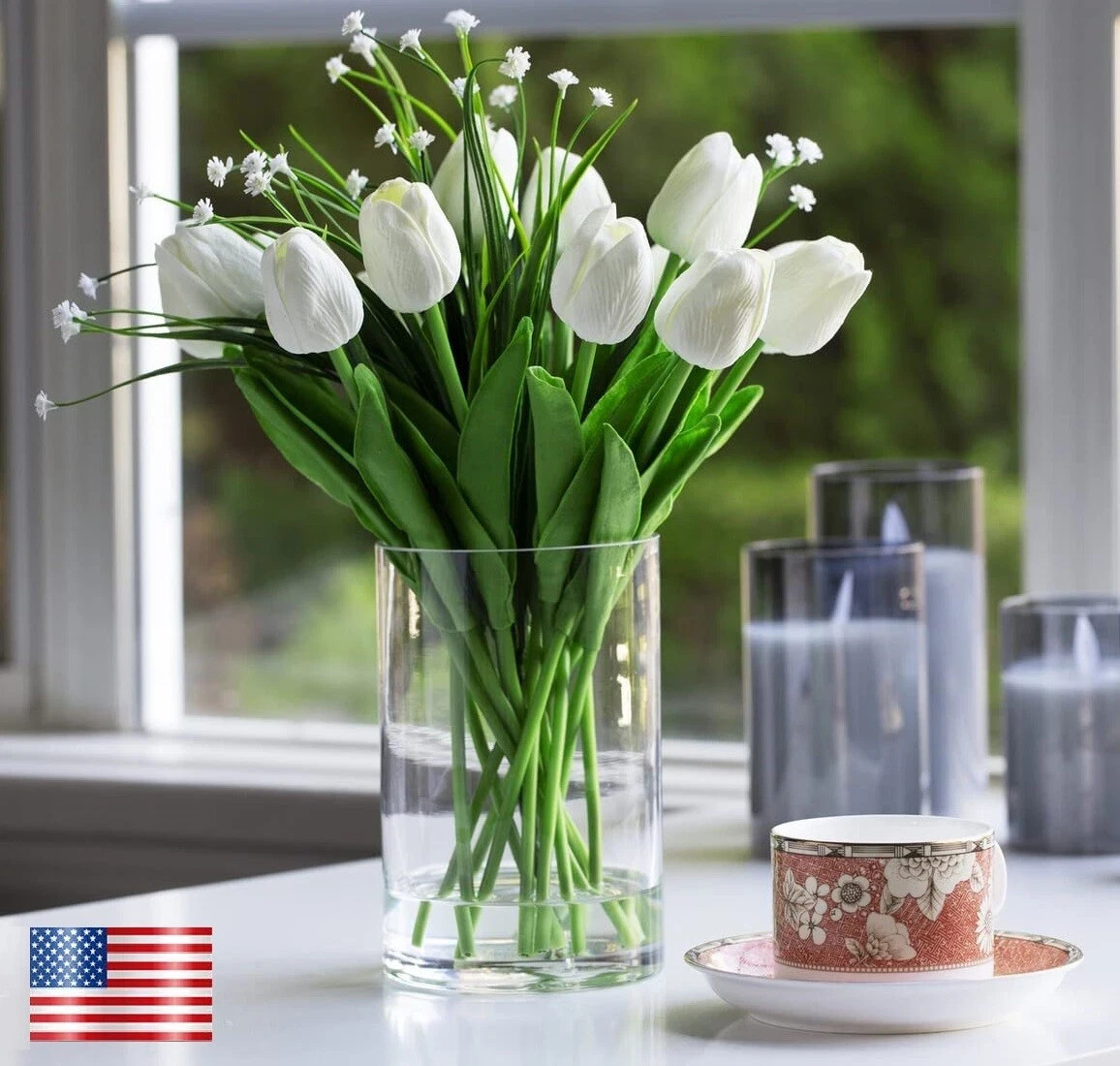 Artificial Tulip Flowers Real Touch Bouquet 1/5/10/15PCS Fake Tulips Home Weddin