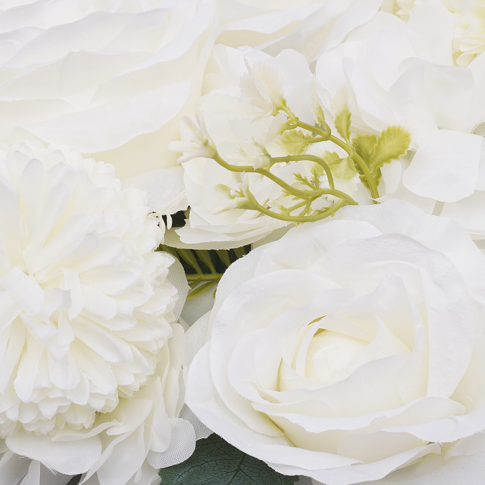 10Pcs White Artificial Rose Flower Table Runner Sweetheart Table Reception Decor