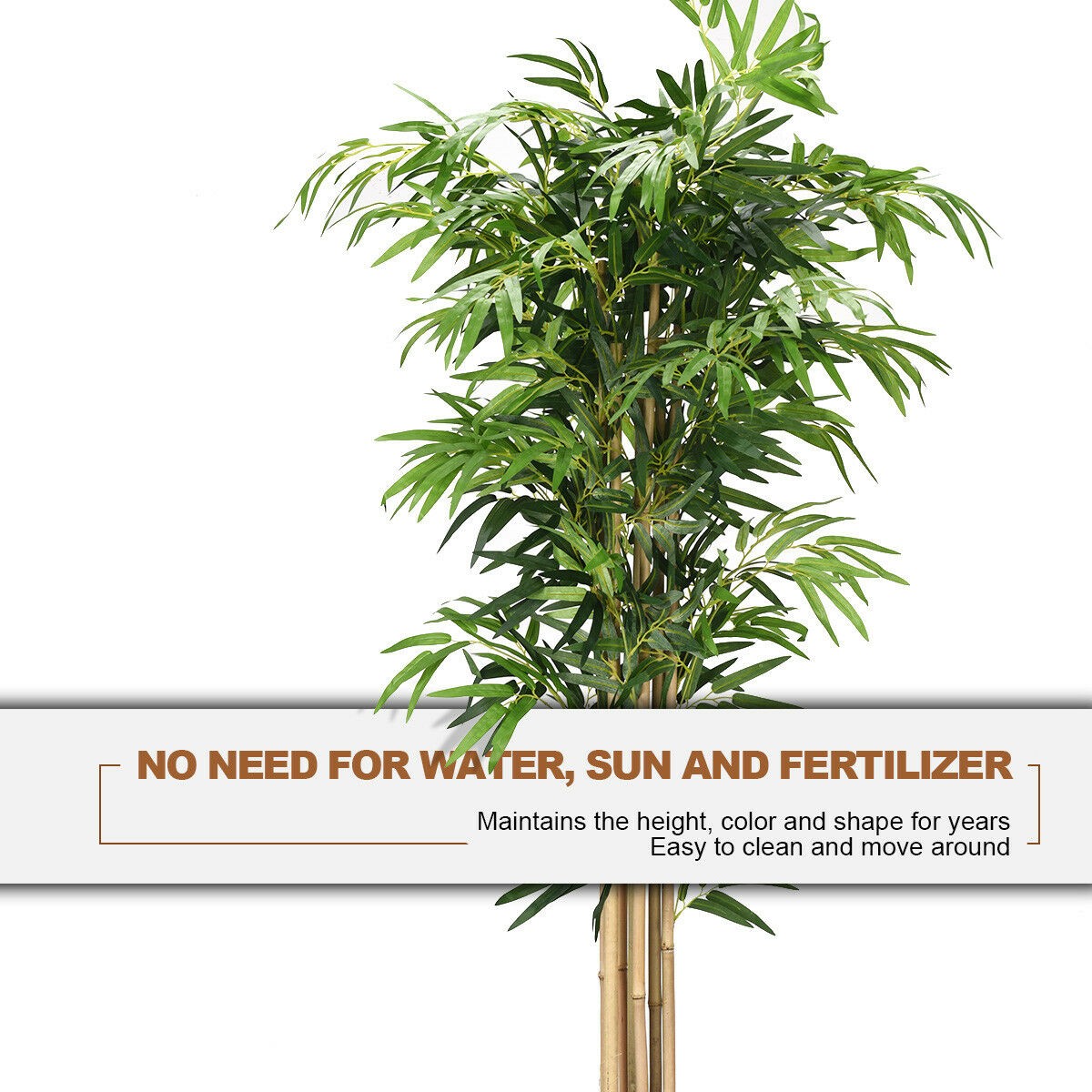 5 Ft Artificial Bamboo Silk Tree Green Indoor-Outdoor Home Decorative Planter