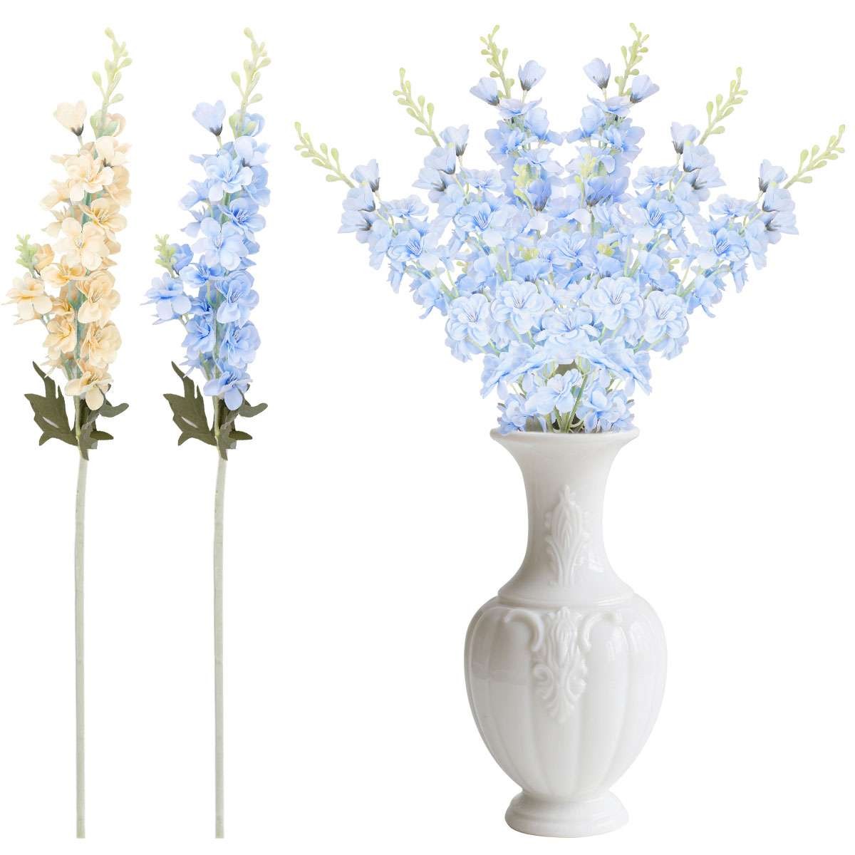 LOT Artificial Flowers Delphinium Long Silk Larkspur Flowers Home Garden Decor