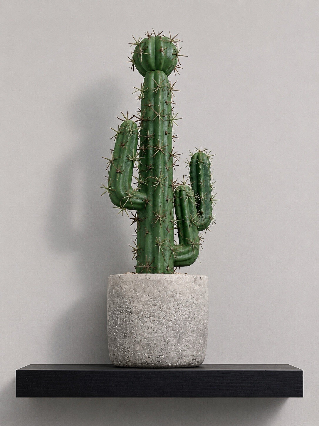 Artificial Saguaro Cactus Faux Succulent Tall Plant Decor Stone Pot