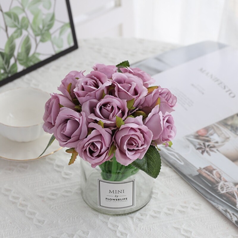 Silk Rose Floral Bridal Wedding Bouquet DIY Home Party Decor November Vibe Night