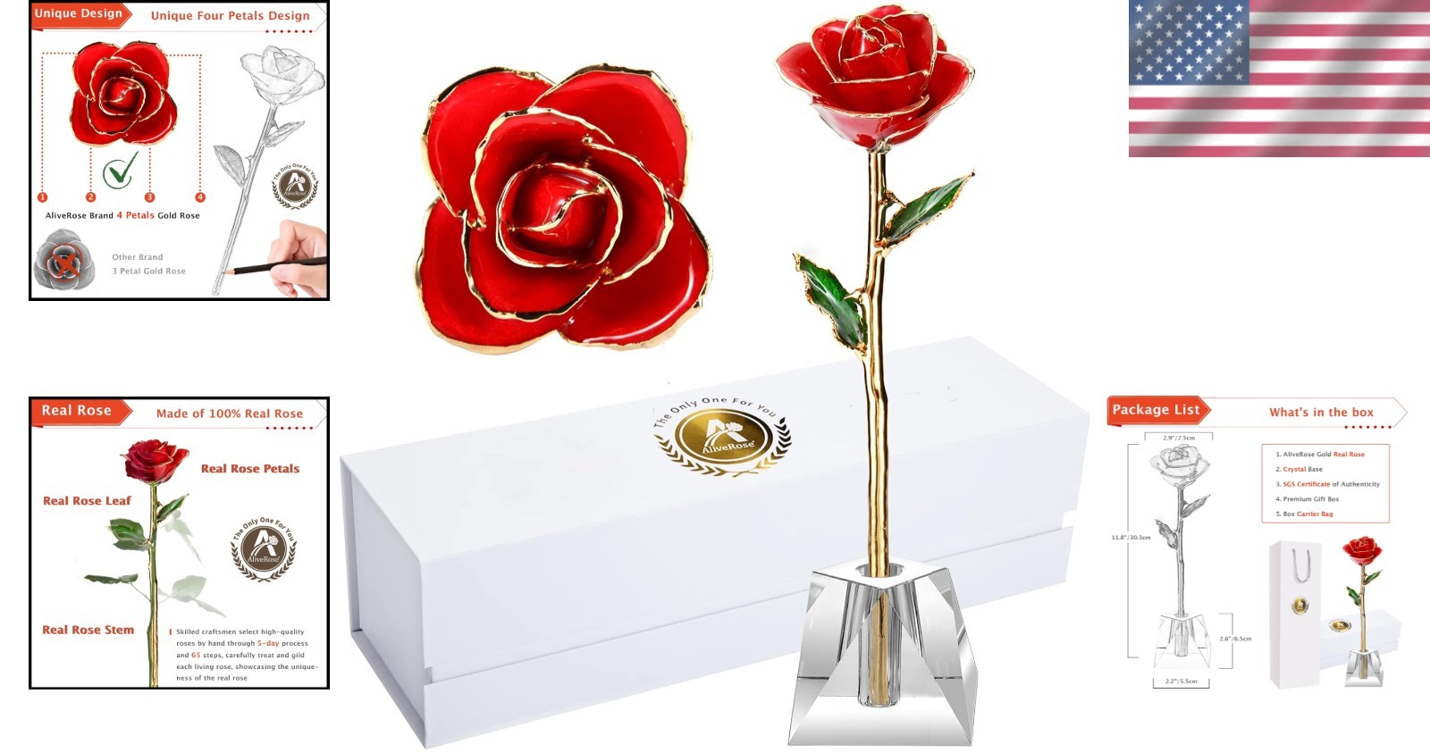 Everlasting Real Rose Dipped in 24K Gold with Stylish Vase – Ideal for Weddings