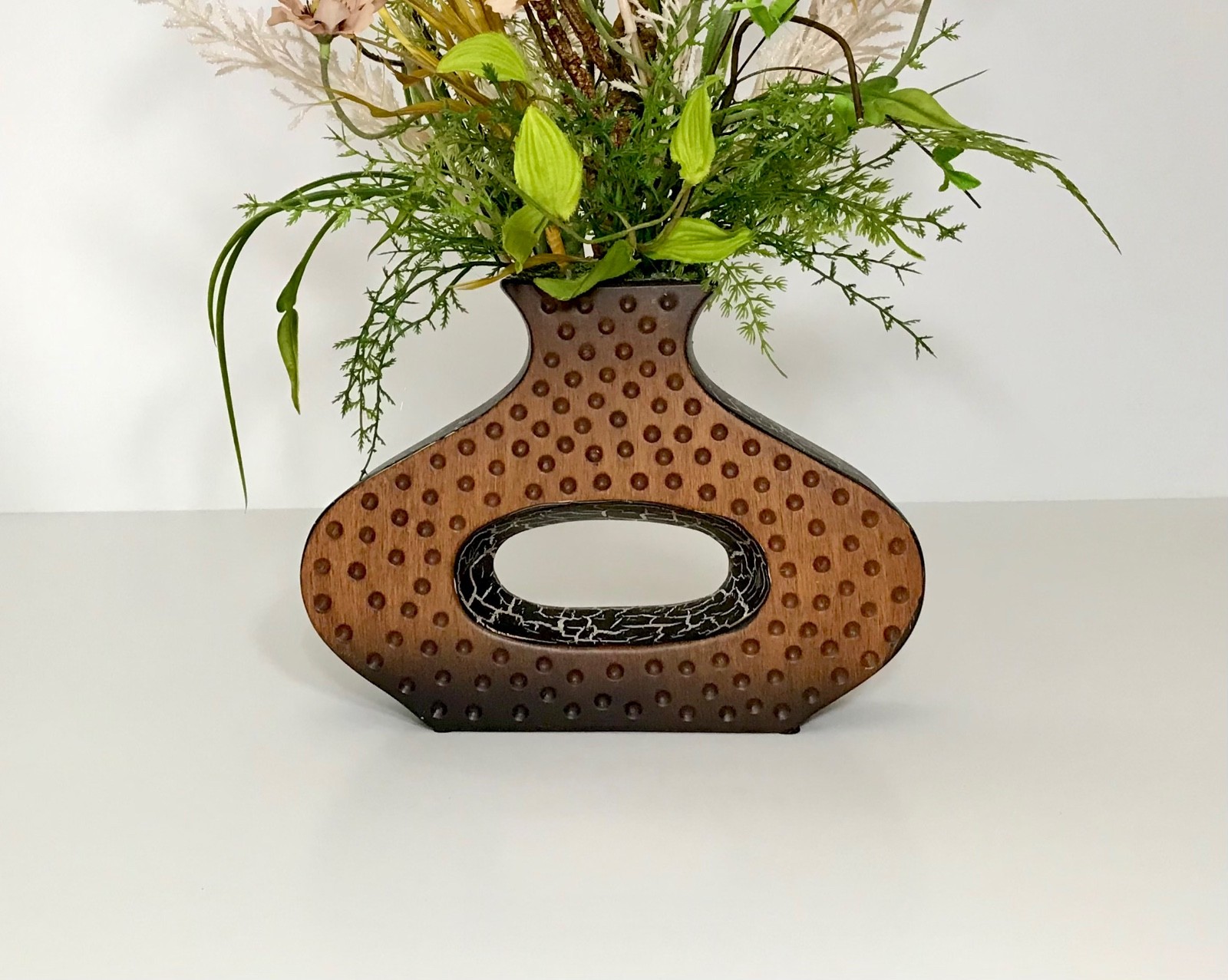 EVERYDAY WILDFLOWER FLORAL ARRANGEMENT MODERN OPEN VASE EARTH TONE CENTERPIECE