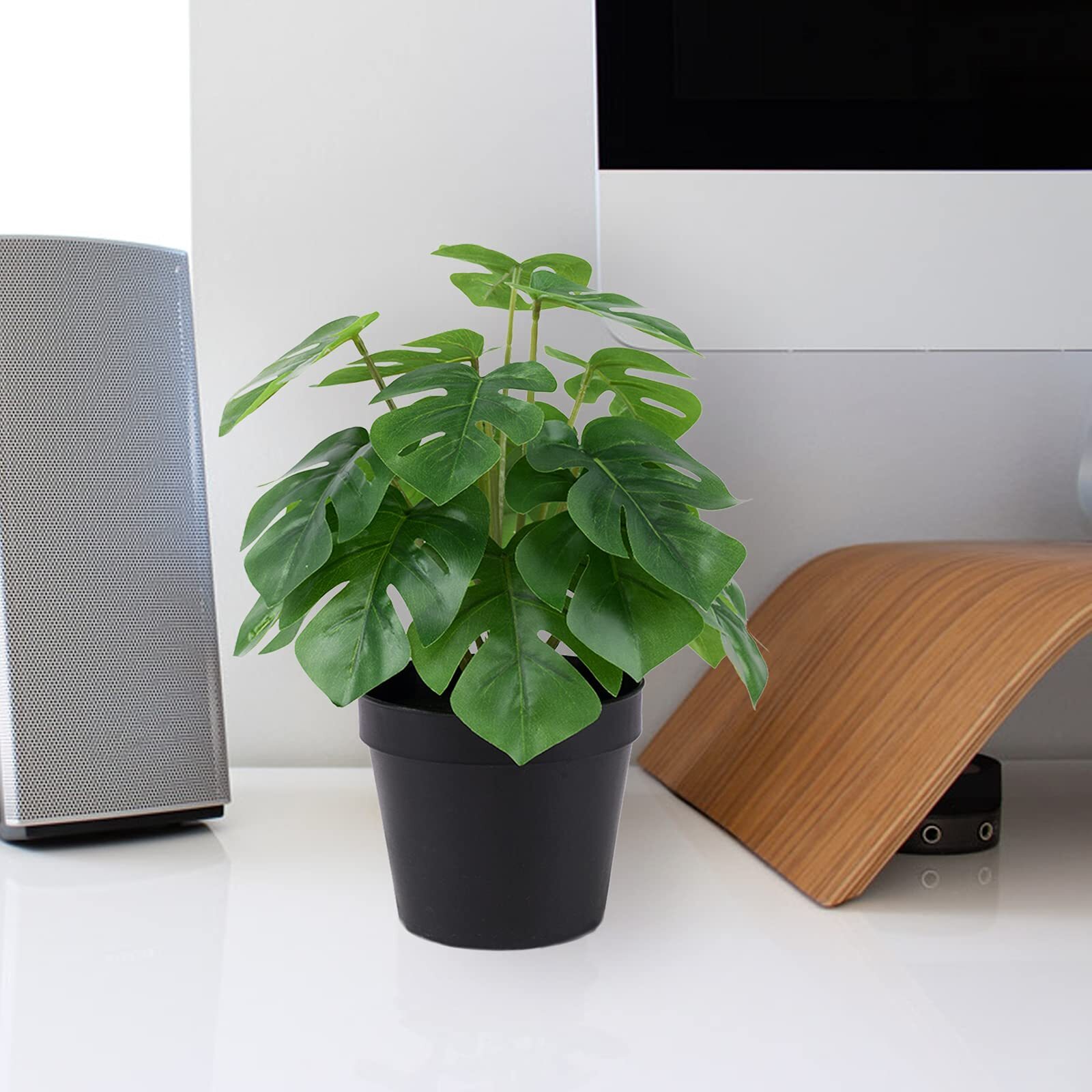 Artificial Monstera Realistic Fake Plants With Pots For Home And Office Decorati