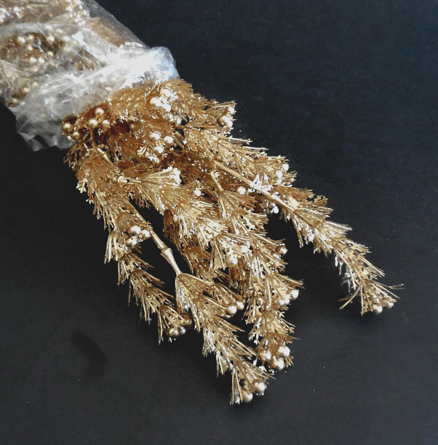 Vintage 1999 Gold Floral Cascade Spray Stems 21″ Silvestri Christmas Decor NOS