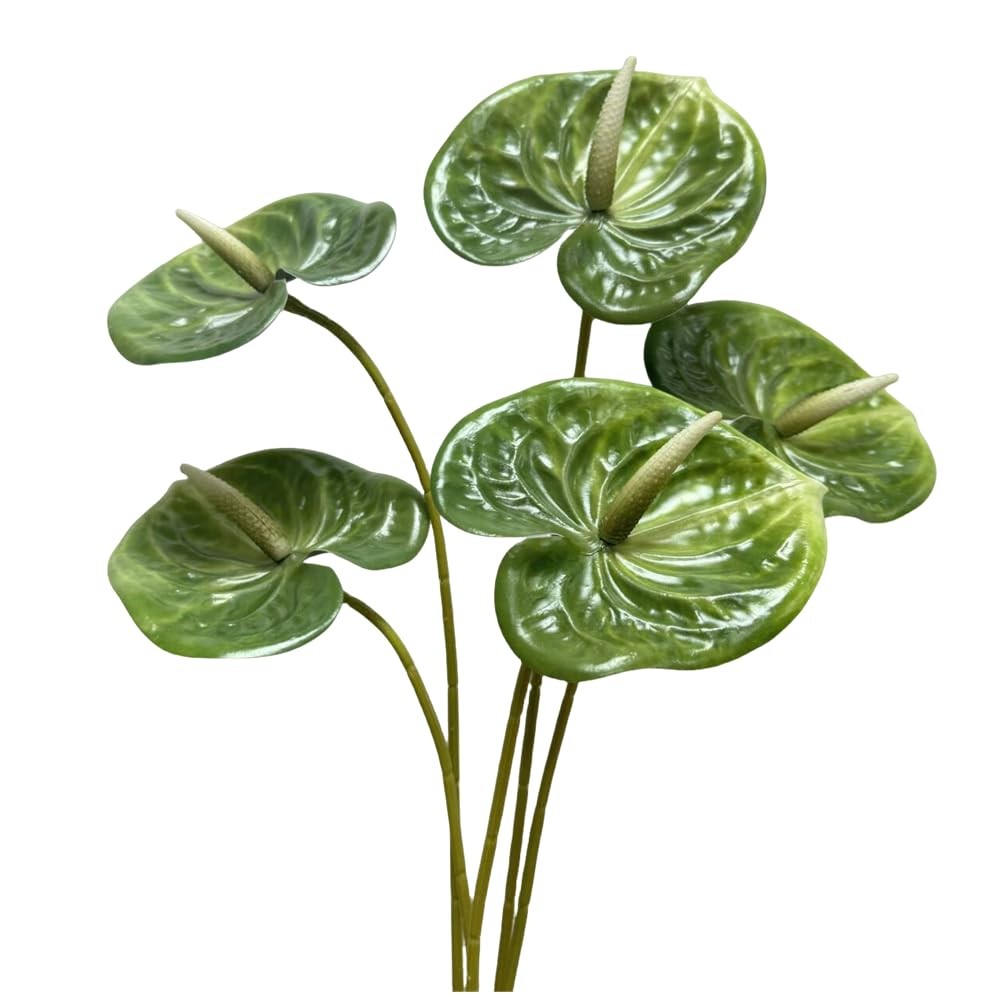 5 PC 24inch Artificial Anthurium Lily Flowers Permanent for Home Decor Bouque…