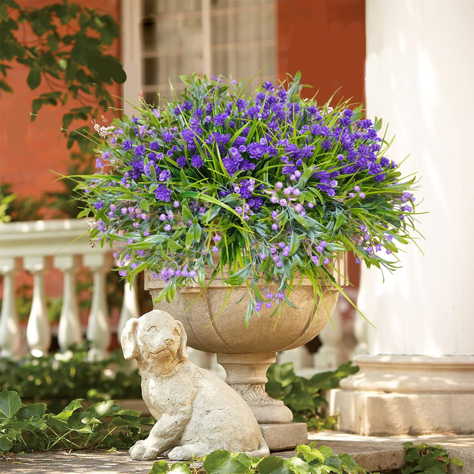 36 Pcs Artificial Flowers for Outdoor, UV Resistant Outdoor Fake Plants Faux …