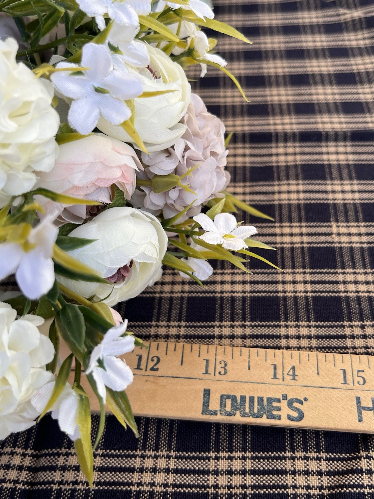 Lot of 2 Faux Floral Bouquet Bundles Blue Pink Peony Ranunculus Cottagecore