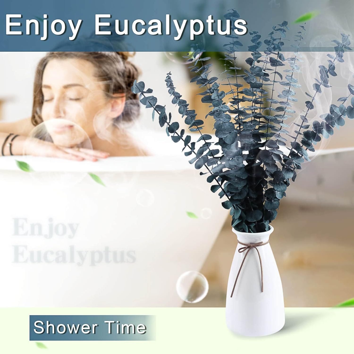 Preserved Dried Eucalyptus Stems Bundle – 12 PCS Blue for Green