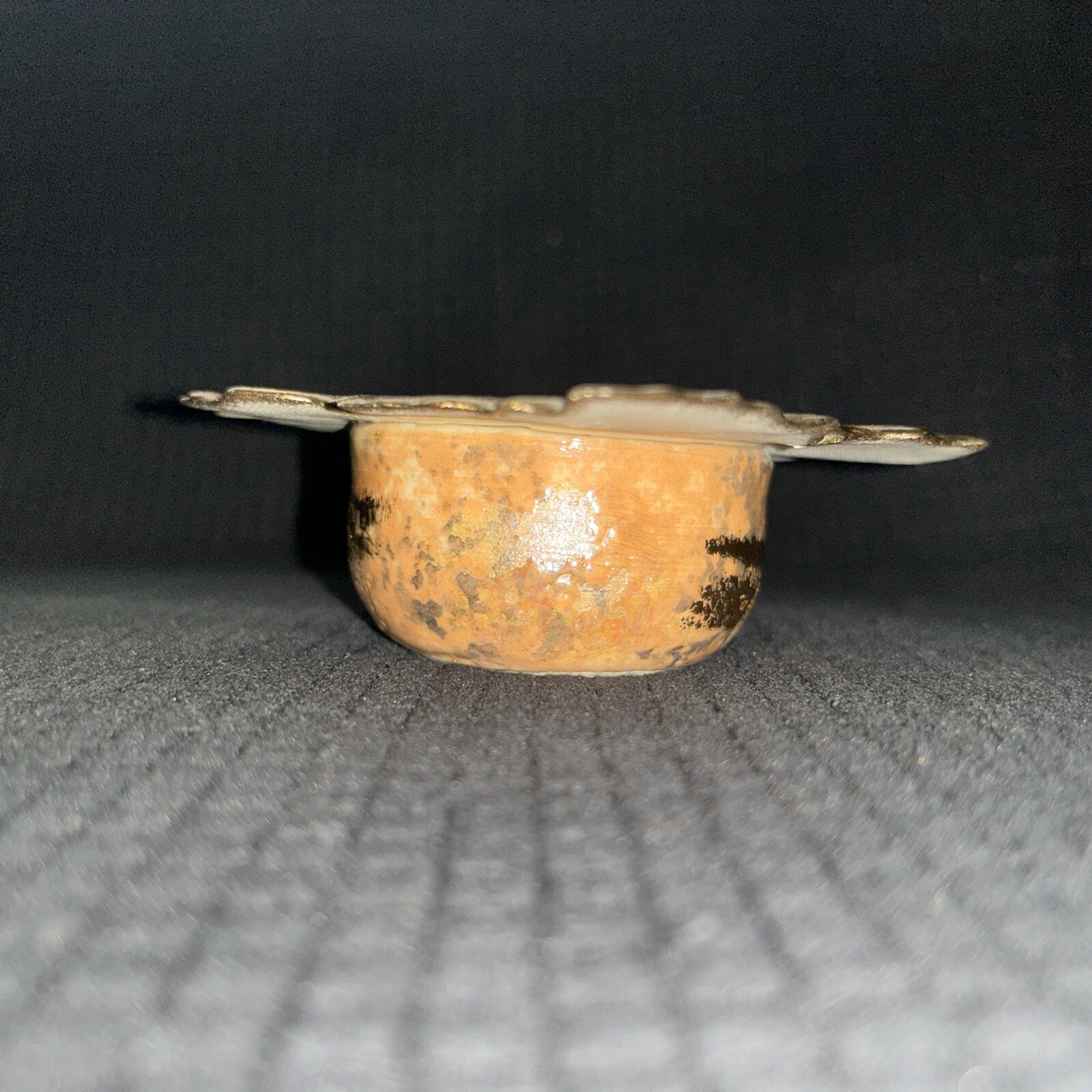 Maple Leaf Ceramic And Gold Leaf Flower Frog