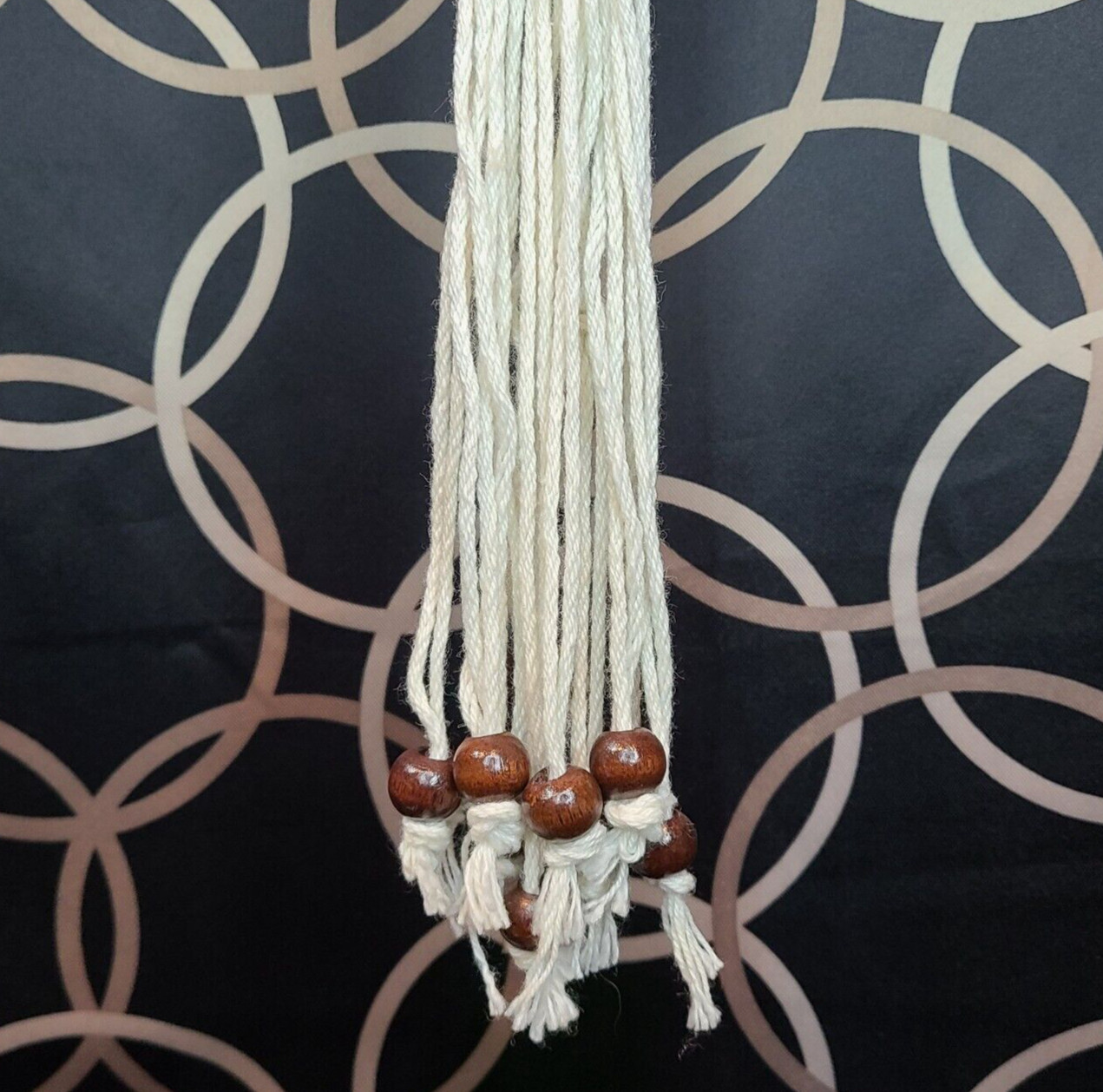 Hanging Plant Faux Red Flowers Macrame Lighted 46″ Vintage Retro Decor see video