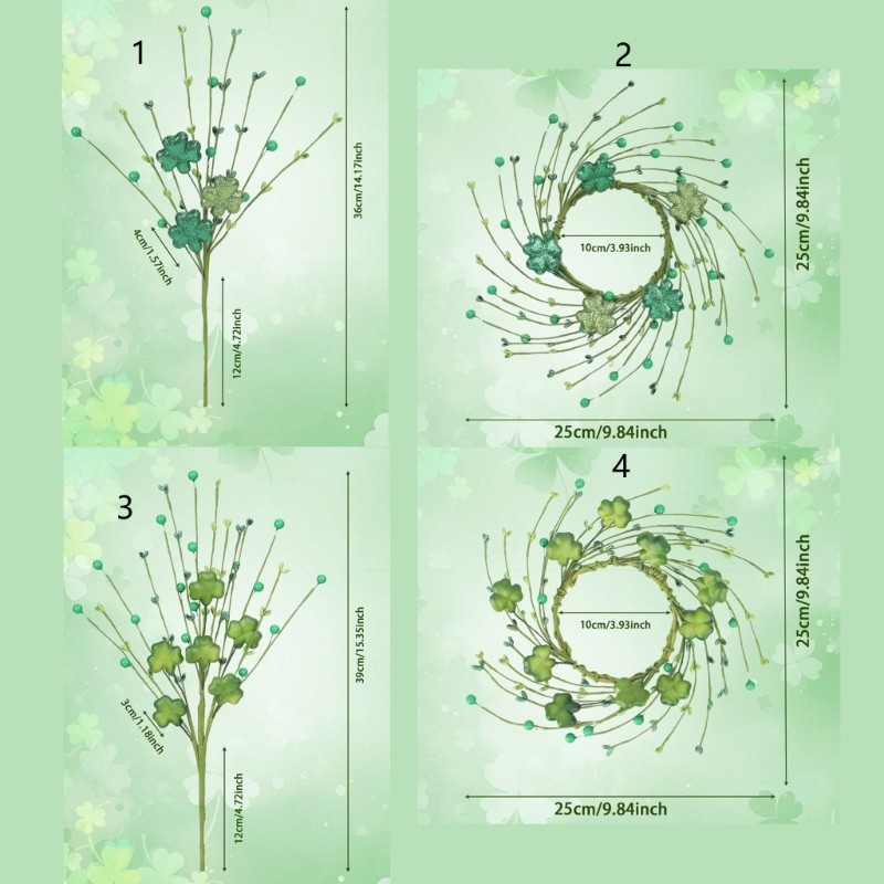 Green Faux Flower Florals Branch Perfect For Seasonal Themed Decorating