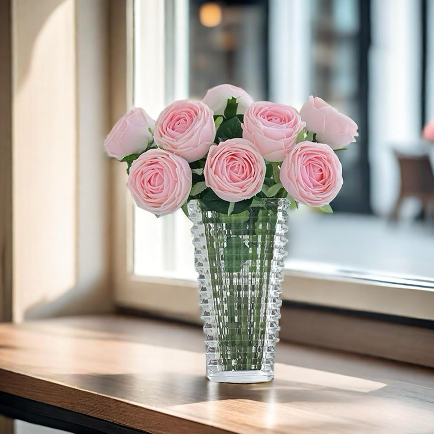 5Pcs Realistic Touch Artificial Roses – Moisturizing Faux Roses for Home Decor,