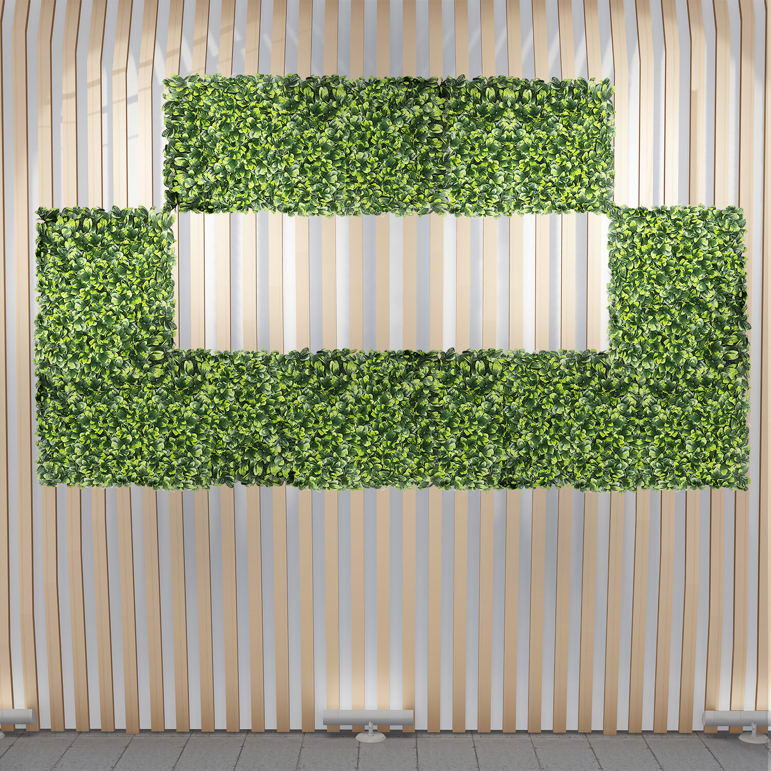 20”x20″ Artificial Ficus Leaf Mat Wall Hedge Decor Privacy Fence Panel Grass