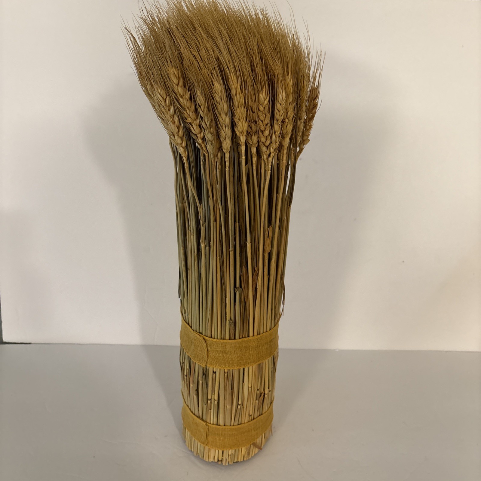 Large Bundle Natural Dried Wheat Sheaf Floral Arraignment Wrapped 19” Tall