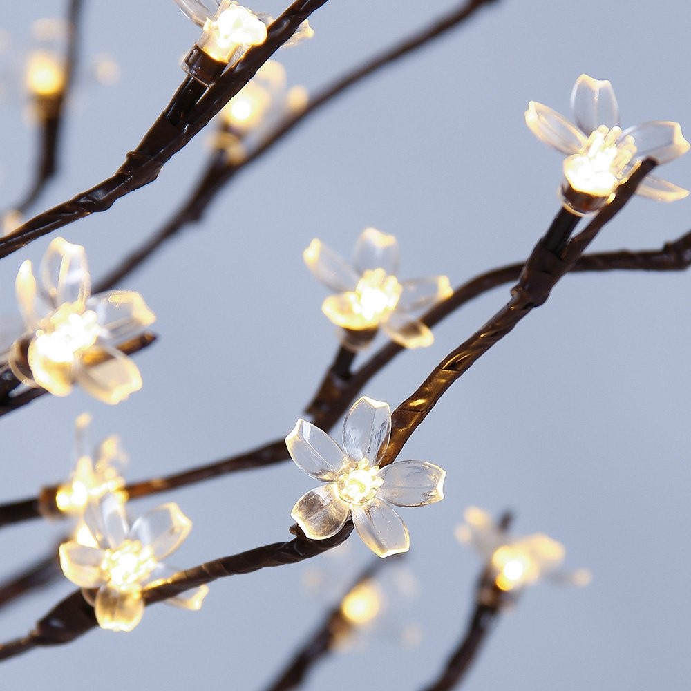 Lightshare Cherry Blossom Tree 5FT 128 LED Lighted 3ft 4in, Warm White
