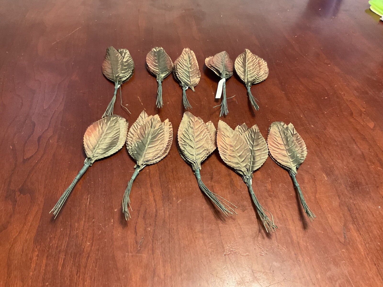 Artificial Fabric Leaves 3” Green Bronze Moss 10 Dozen Item #77MS NEW