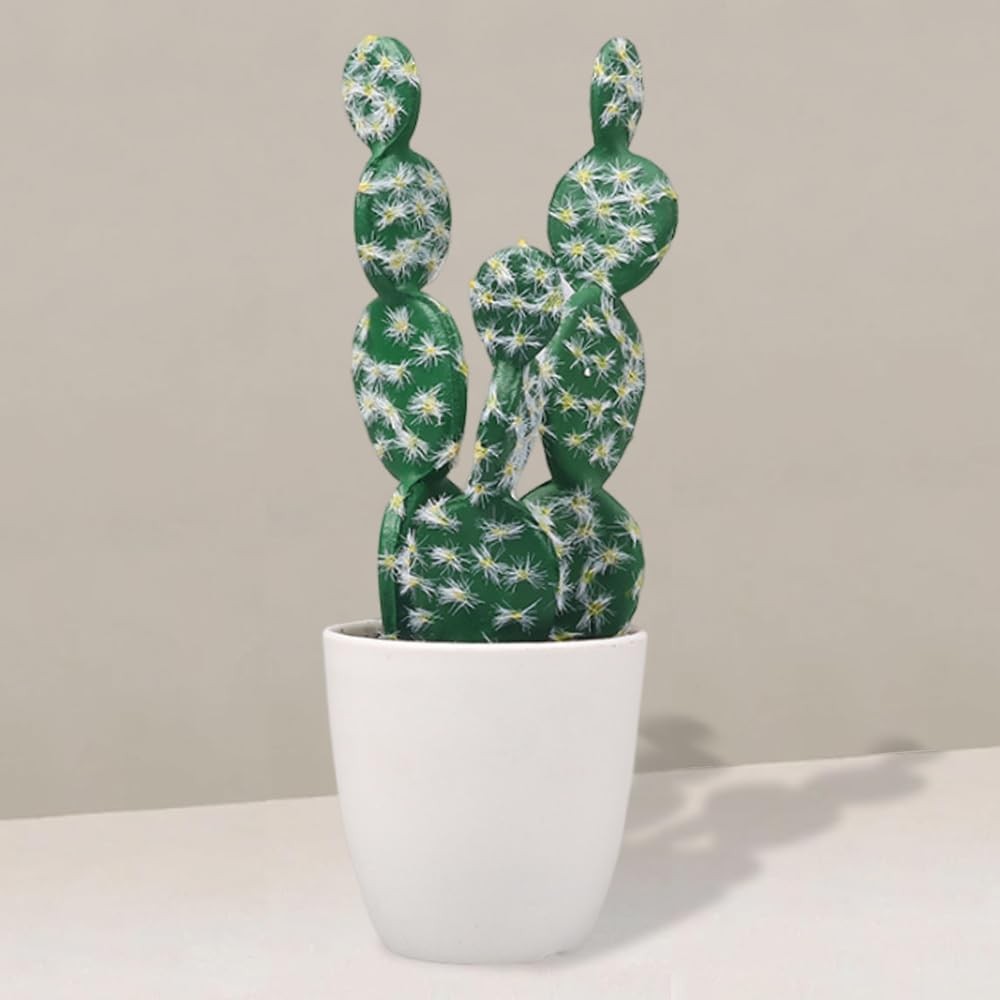 Artificial Cactus Faux Plant,Lifelike Small Fake Plants Succulents Plant,Pott…