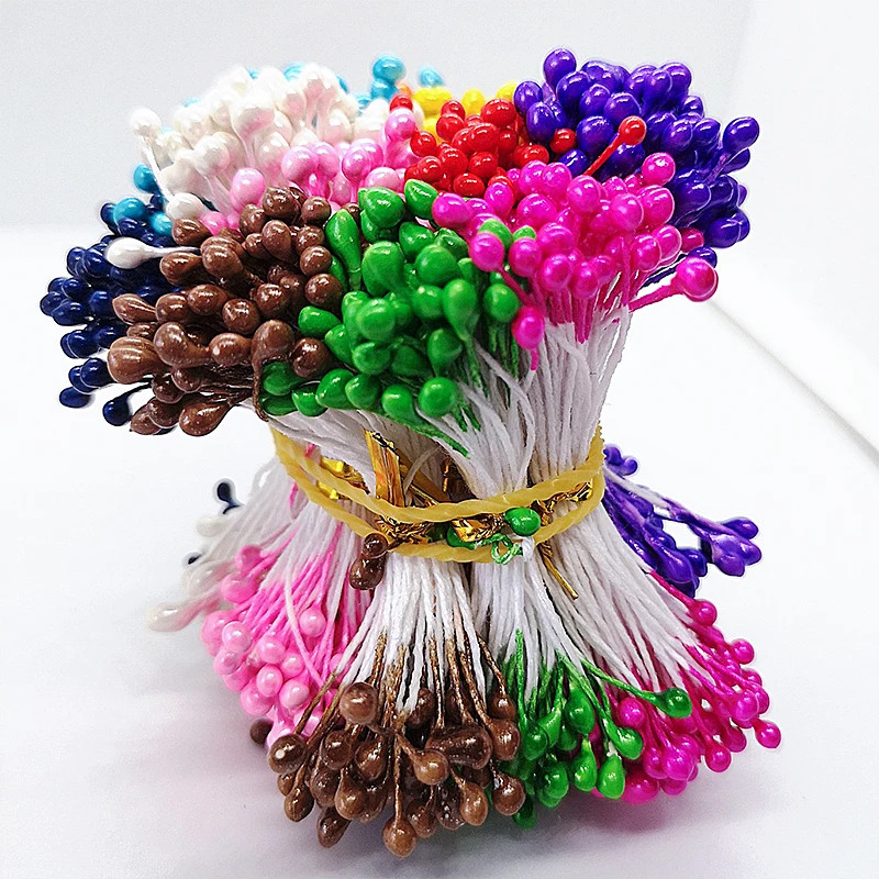 Multicolor 3mm 500pcs Artificial Sugar Flower Stamen For Craft Home Wedding