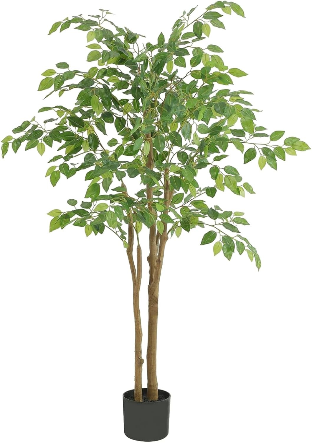 Tall UV Resistant Ficus Tree Artificial，6ft(72in Faux Ficus Tree W/ Realistic