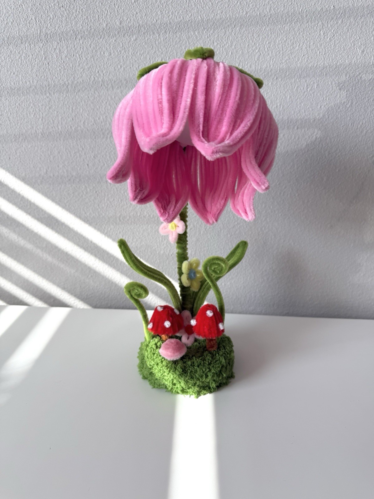 Handmade Pipecleaner Lilies of the Valley Lamp – Includes Lamp & Cord