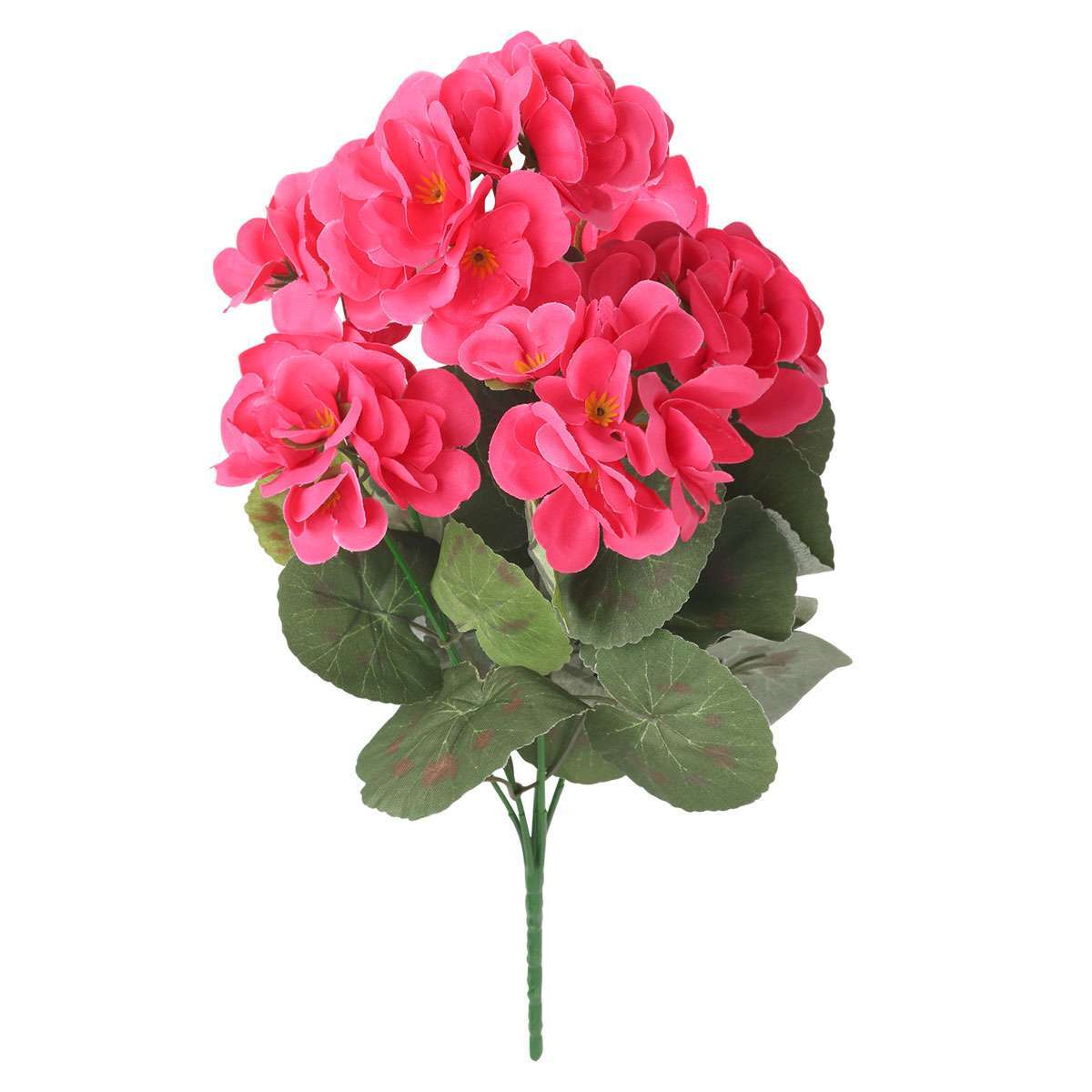 1-2 Bundles Artificial Red Geranium Silk Flowers Outdoor Plant Bush Faux Flower