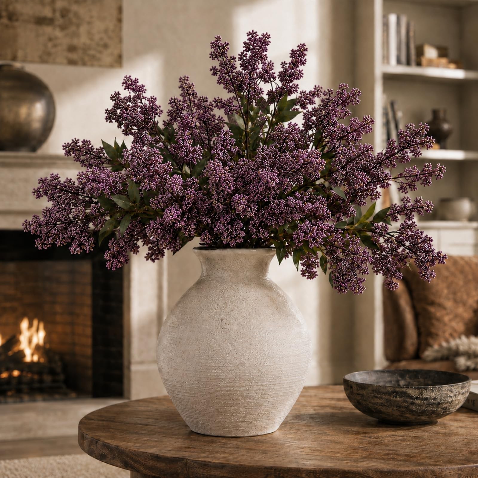 43″ Faux Stems for Vase, Purple Branches for Vase Realistic Artificial Flower…