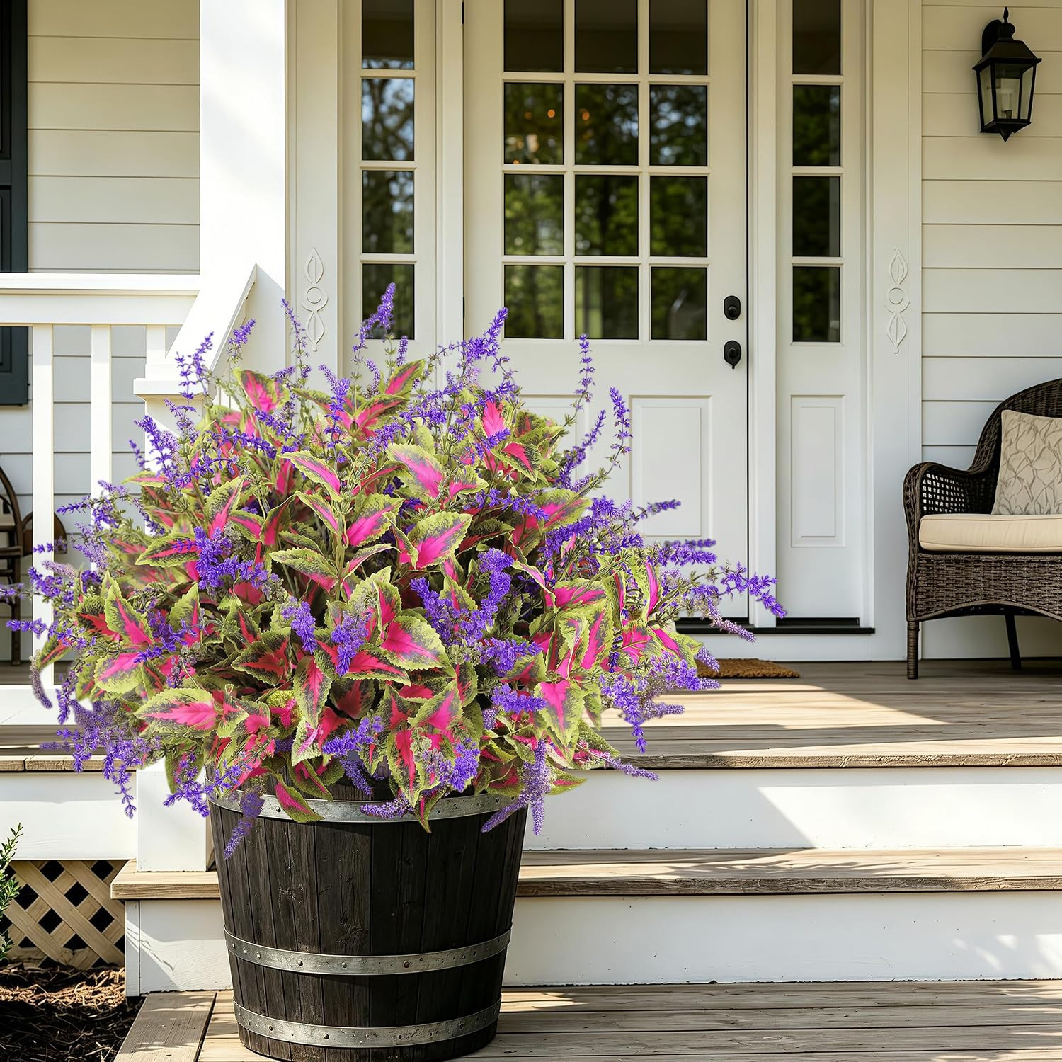 20 Bundles UV Resistant Faux Coleus Plants for Outdoor Decor, Realistic Greenery