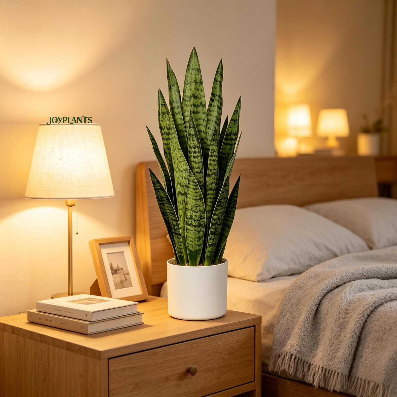 Fake Snake Plant, 27in Artificial Plant with White Pot Realistic Leaves, Low …