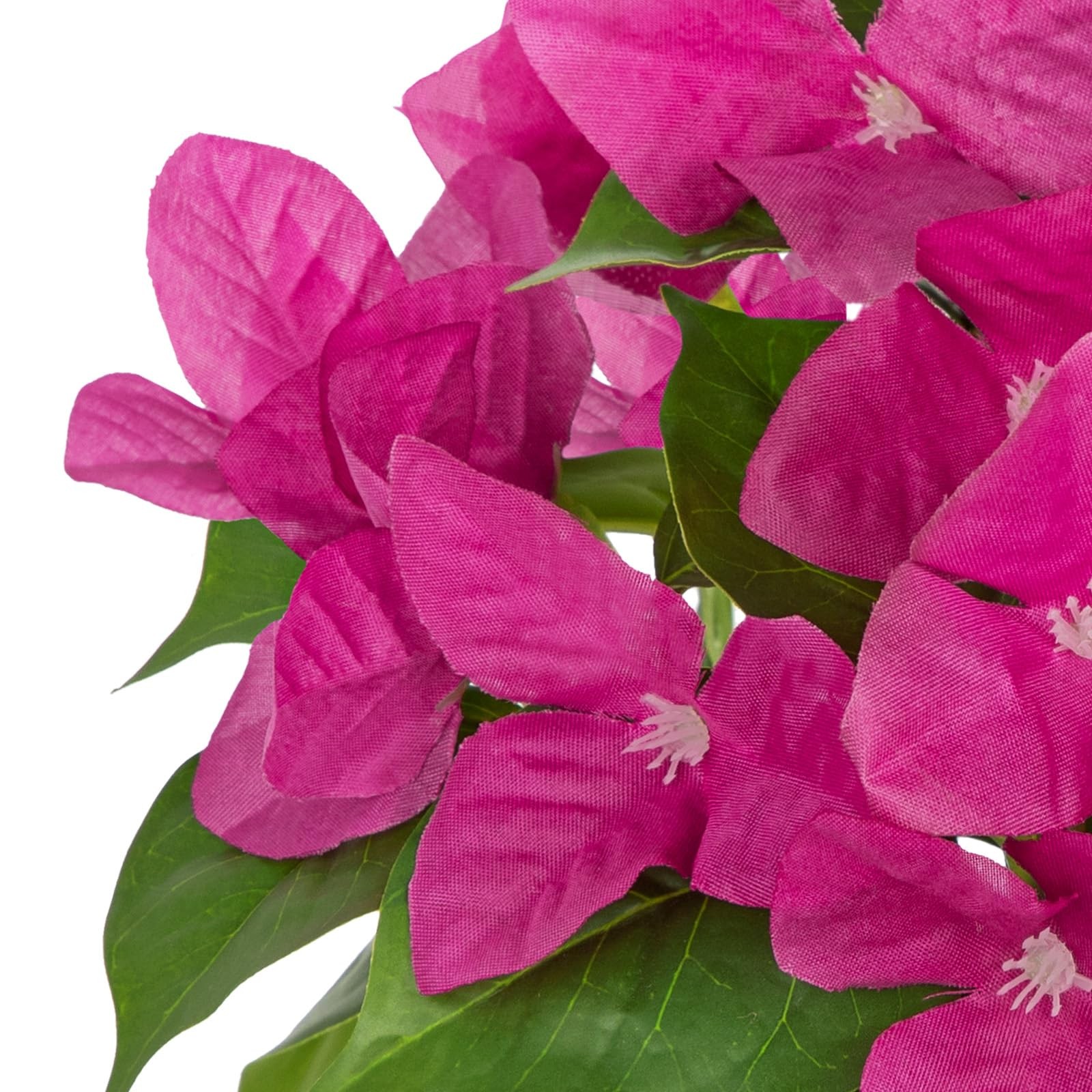 Pink Artificial Bougainvillea Plant Pot Potted Fake Flower 2 Pack