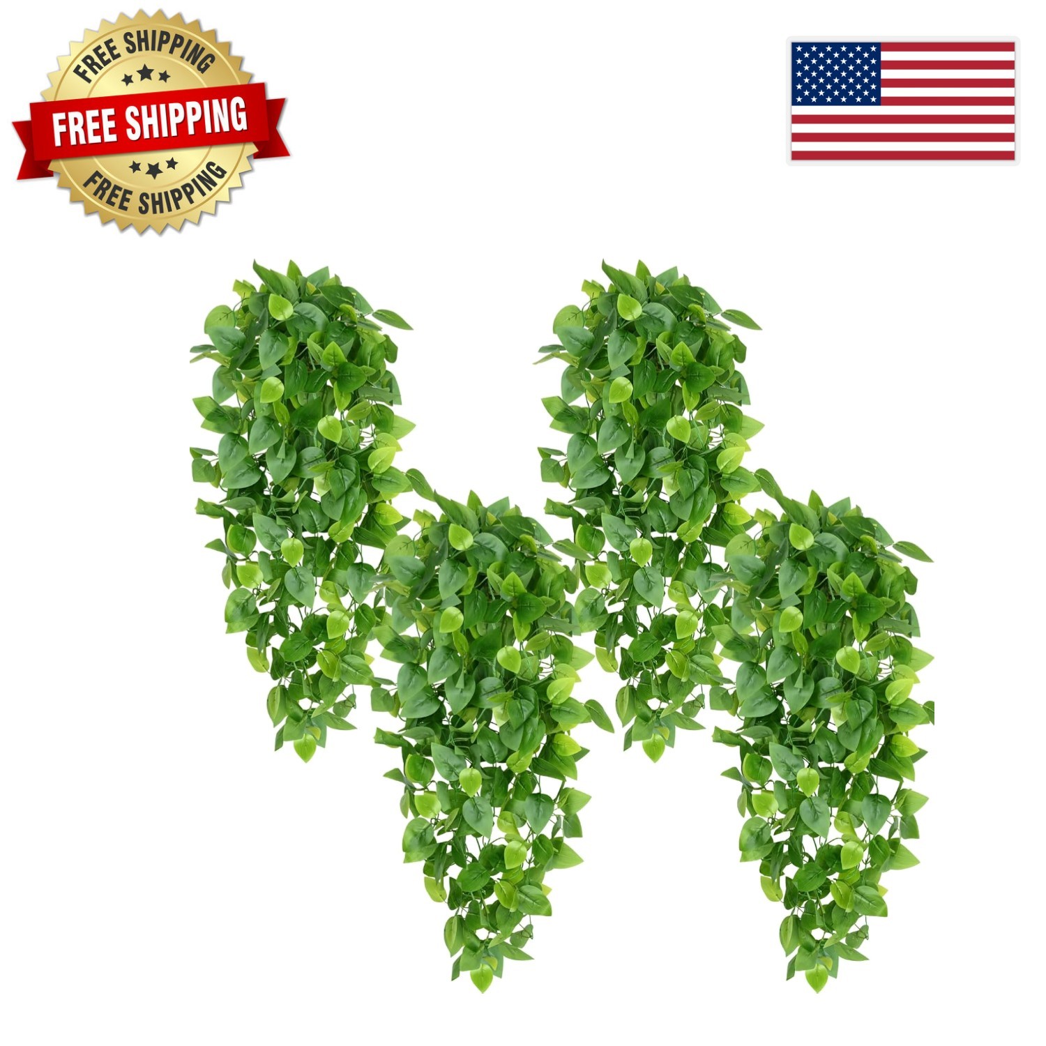 Versatile 4pcs Artificial Hanging Vines – Perfect for Home or Office Aesthetics