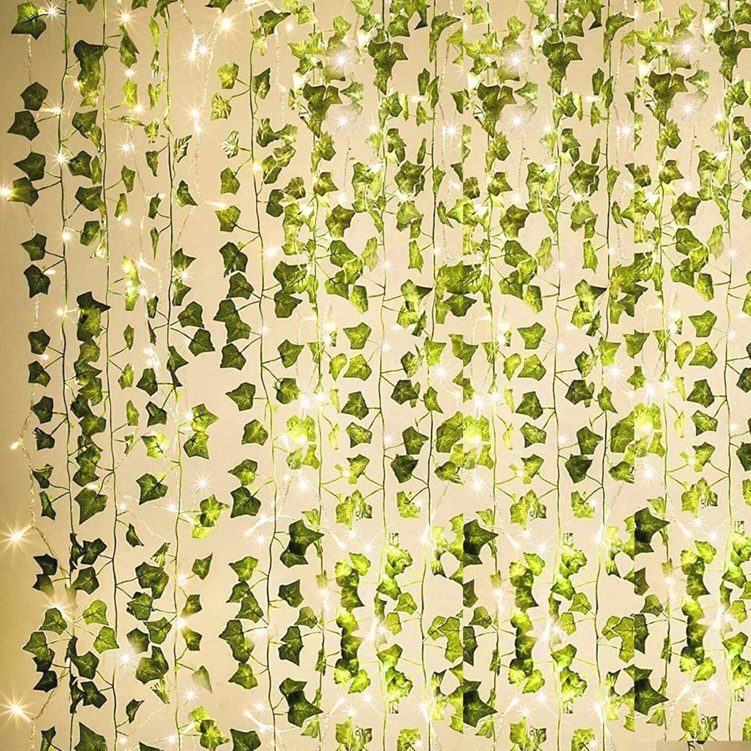 12 Pack Artificial Ivy With 80 Led Lights Perfect For Diy Decoration 84Ft