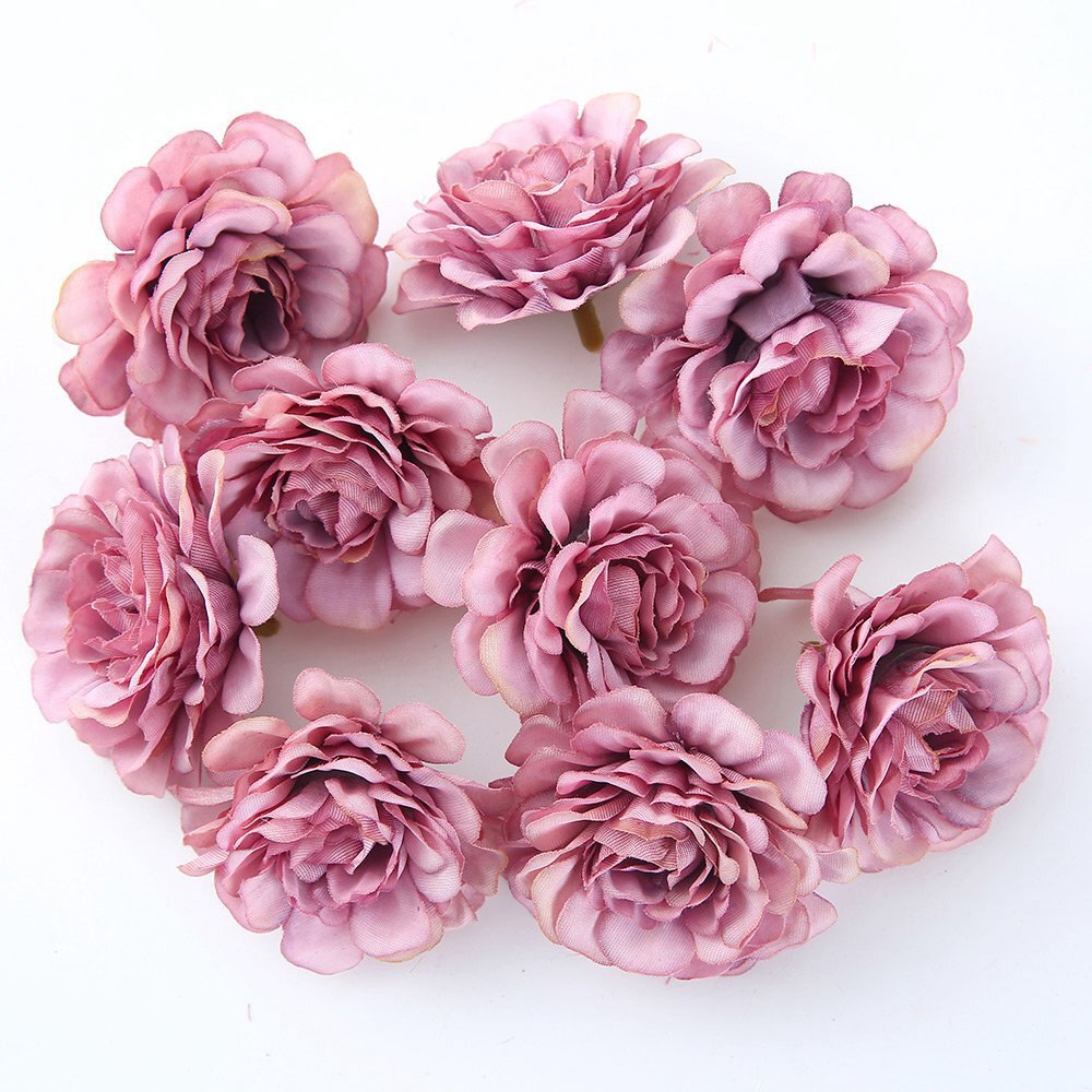 10PCS Flower Heads Artificial DIY Fake Floral Craft Wedding Floral Rose Ornamnet