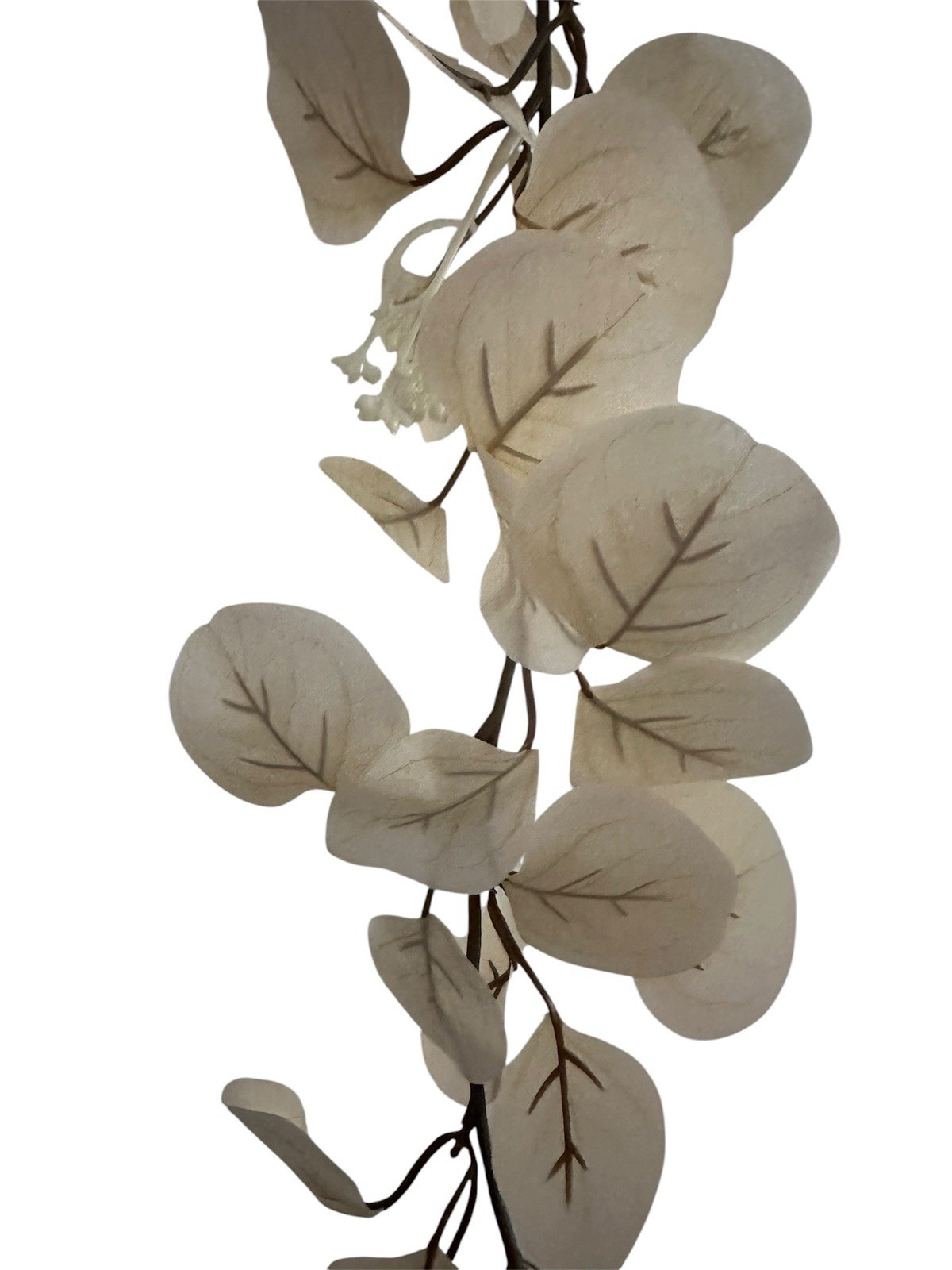 2x Ashland Brown Eucalyptus Garland 6ft Long Artificial Faux Leaves cream New
