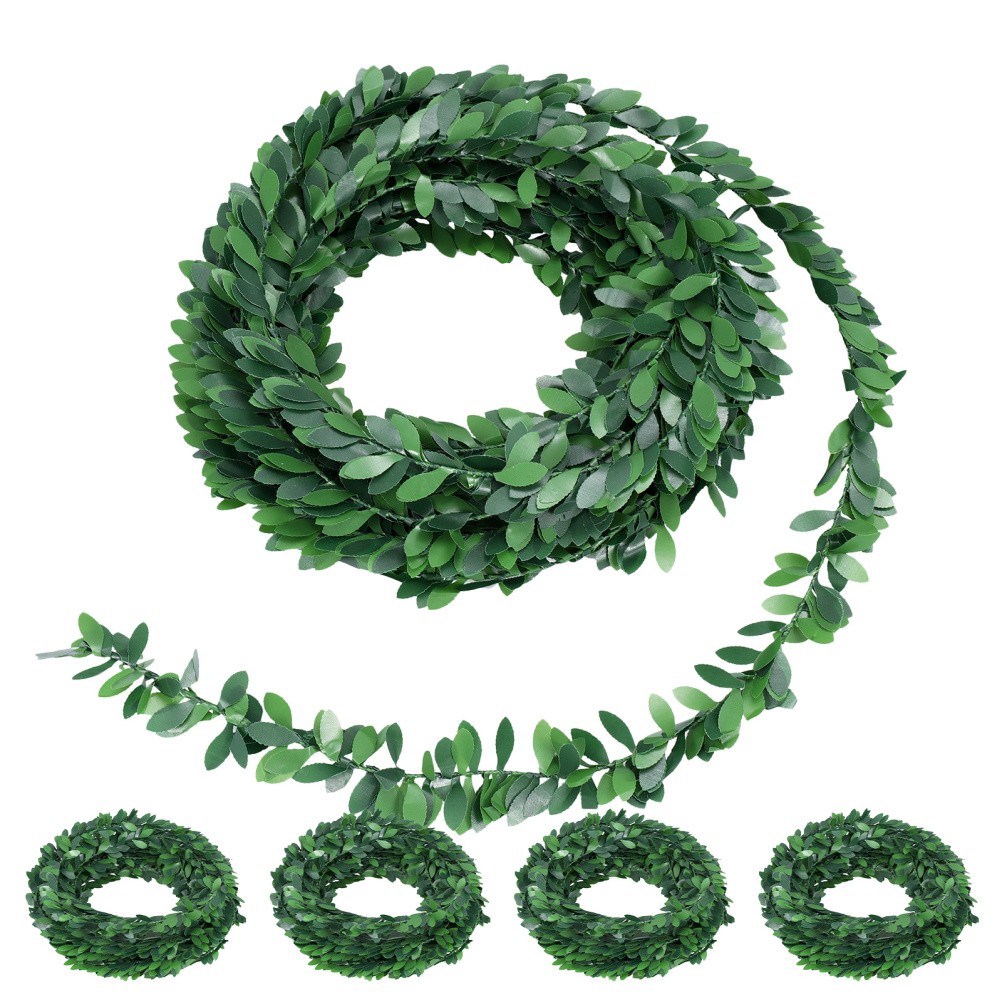 5Pcs Artificial Greenery Vines Green Leaf Garland for Wedding Party Home Decor